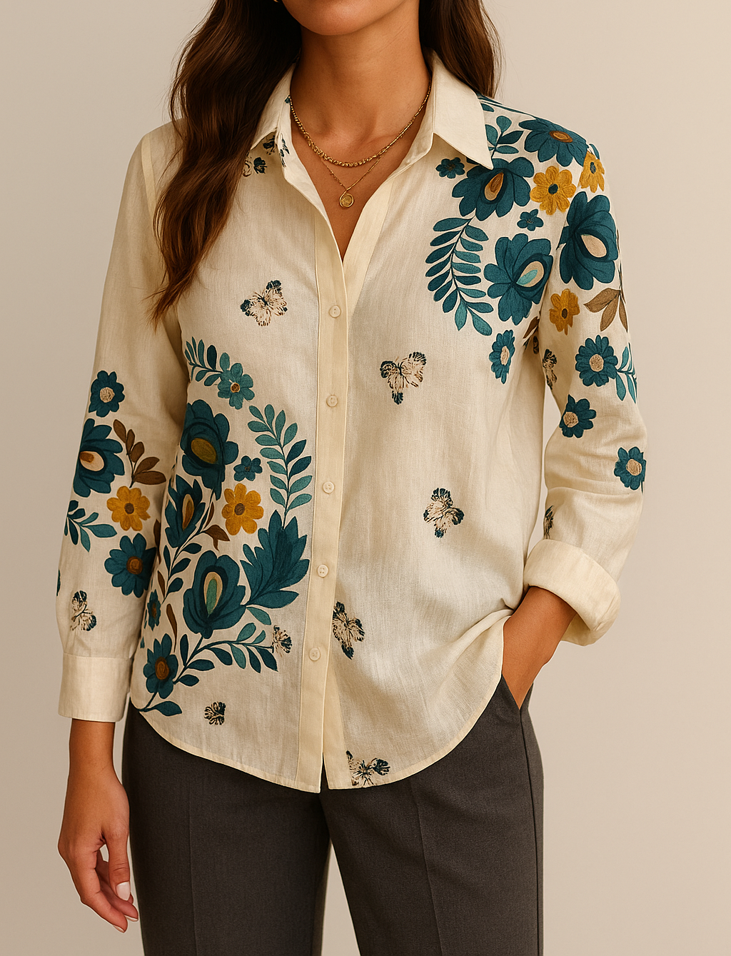 Chemise italienne manches longues